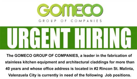 hiring in valenzuela